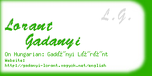 lorant gadanyi business card